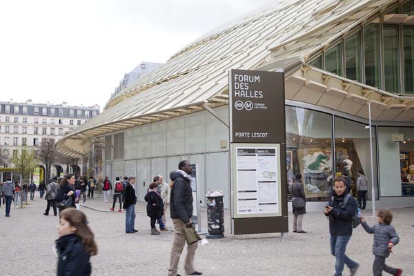 Forum des Halles architectuur Parijs vernieuwd winkelcentrum metro