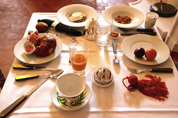 Ontbijt in Hotel de la Villeon, Rhonedal