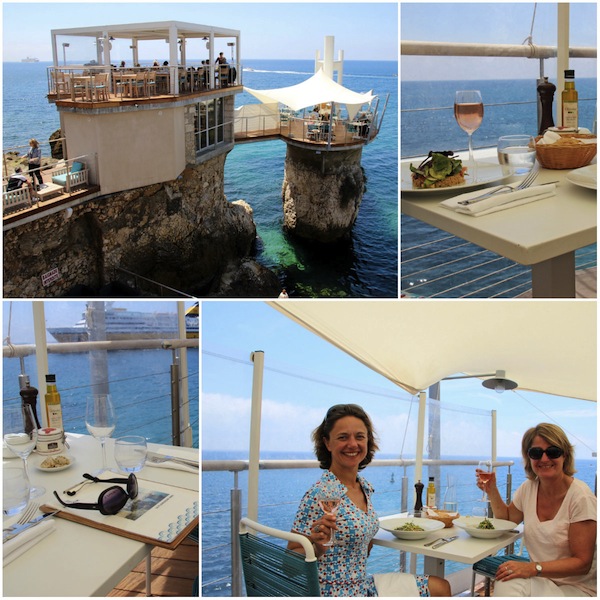 Le Plongeoir, restaurant gebouwd bovenop de oude duiktoren bij de haven van Nice