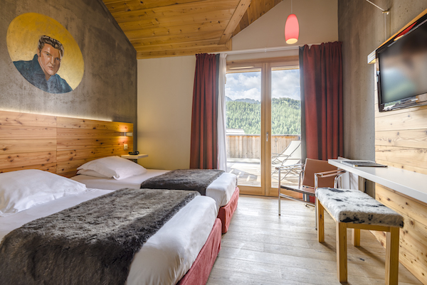 Anova berghotel Montgenèvre wintersport bergwandelen gezellig trendy hip slaapkamer