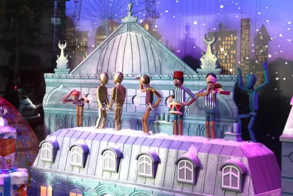 Kerst in Parijs warenhuizen versiering