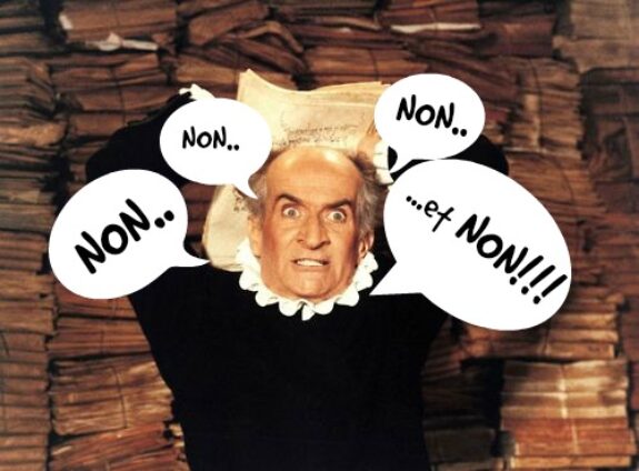 Franse taal nee-zeggen NON Louis de Funes