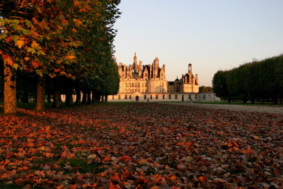 Renaissance-kasteel Château de Chambord in de herfst