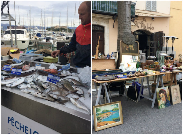 Naar de markt (antiek, vis, Provençaalse producten) in Antibes