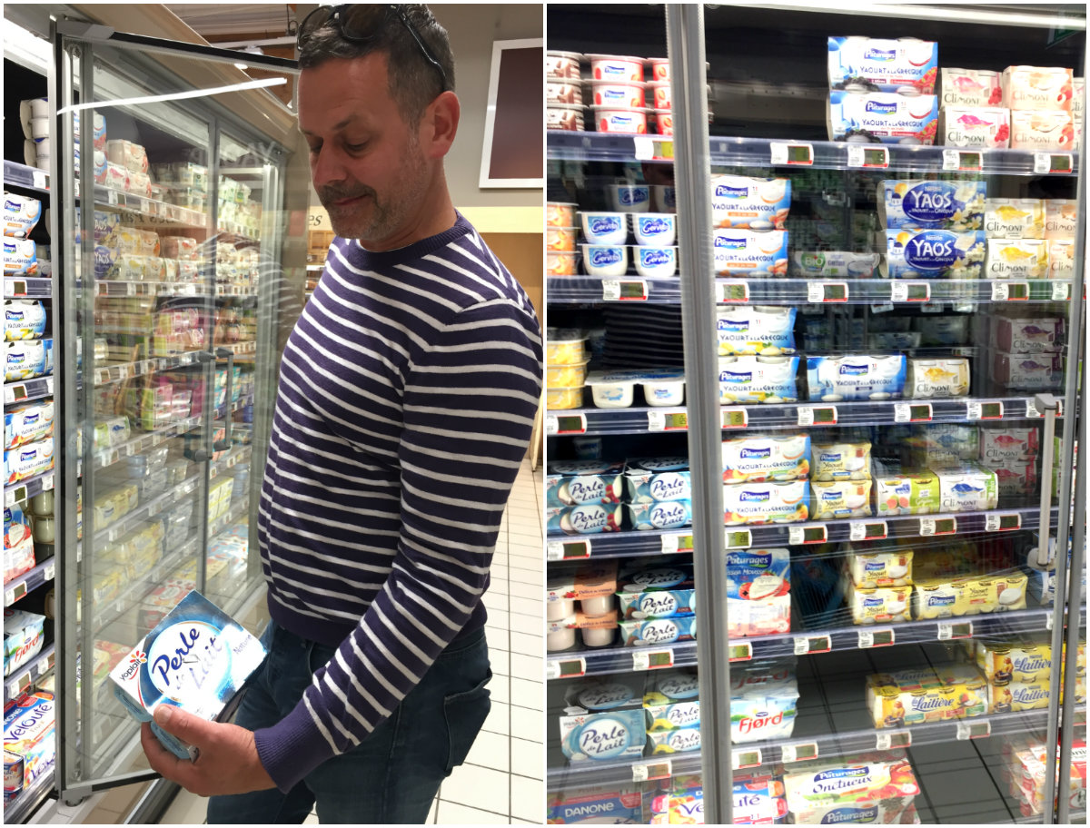 boodschappen Franse supermarkt yoghurt