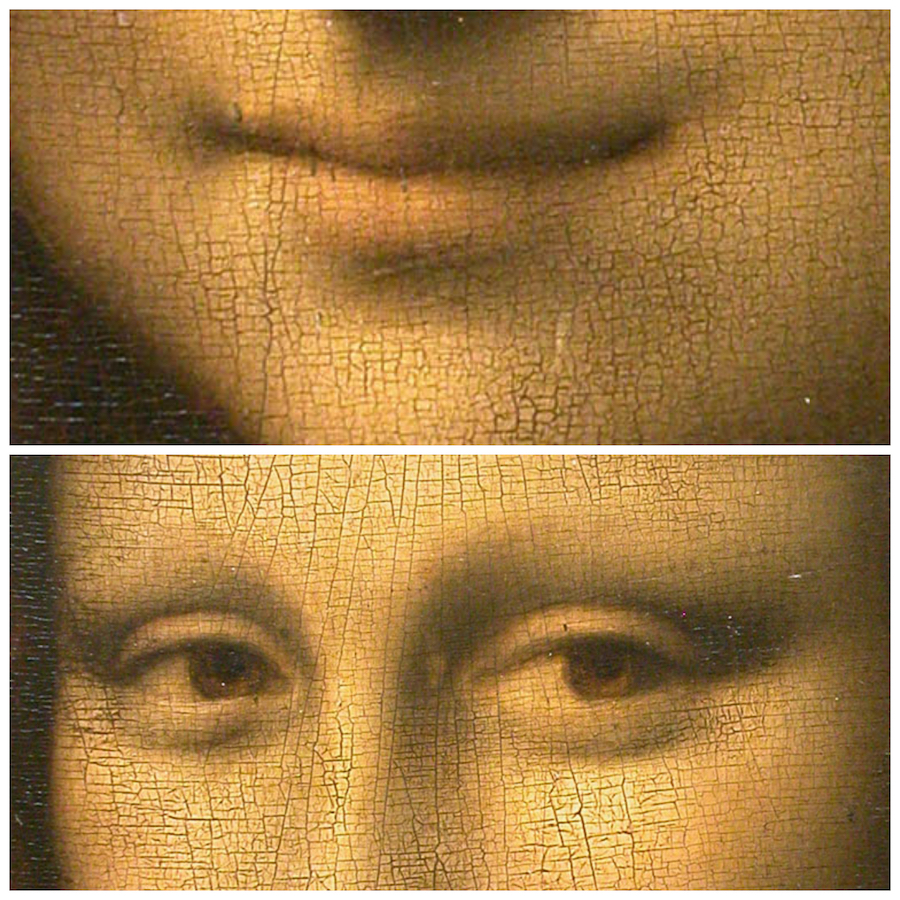 Mona Lisa details lachend of verdrietig