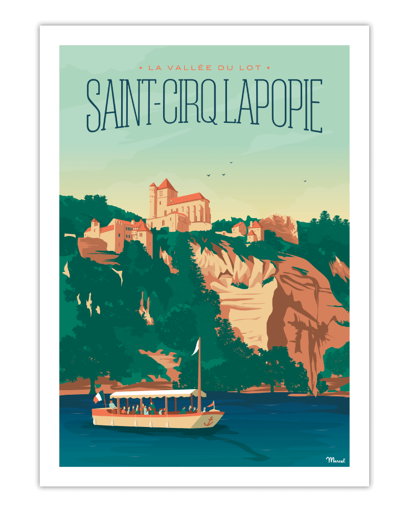 Saint-Cirque-Lapopie nogstalgische affiches Franse bestemmingen