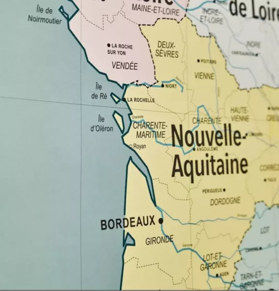 schoolplaat Franse landkaart