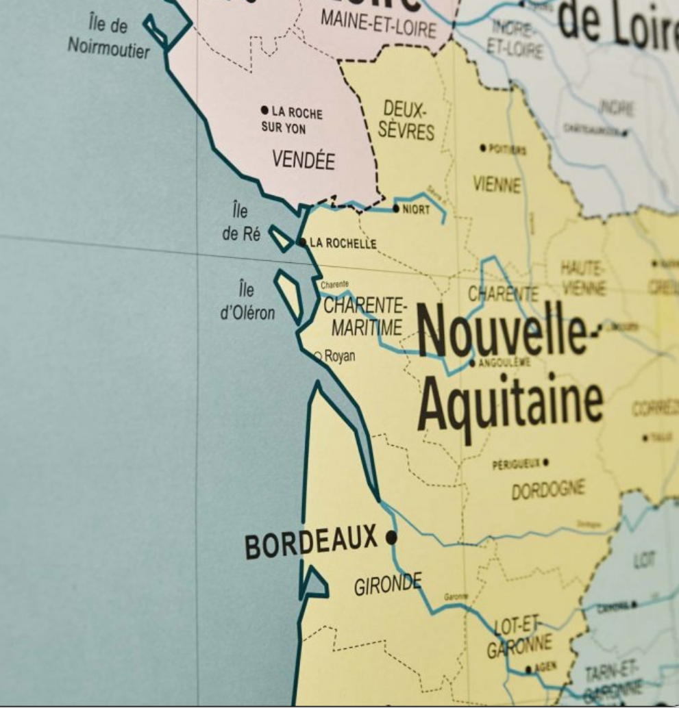 schoolplaat Franse landkaart