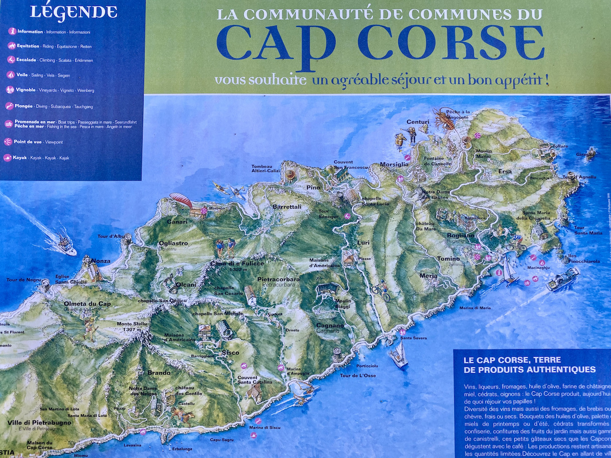 Fietskaart Cap Corse