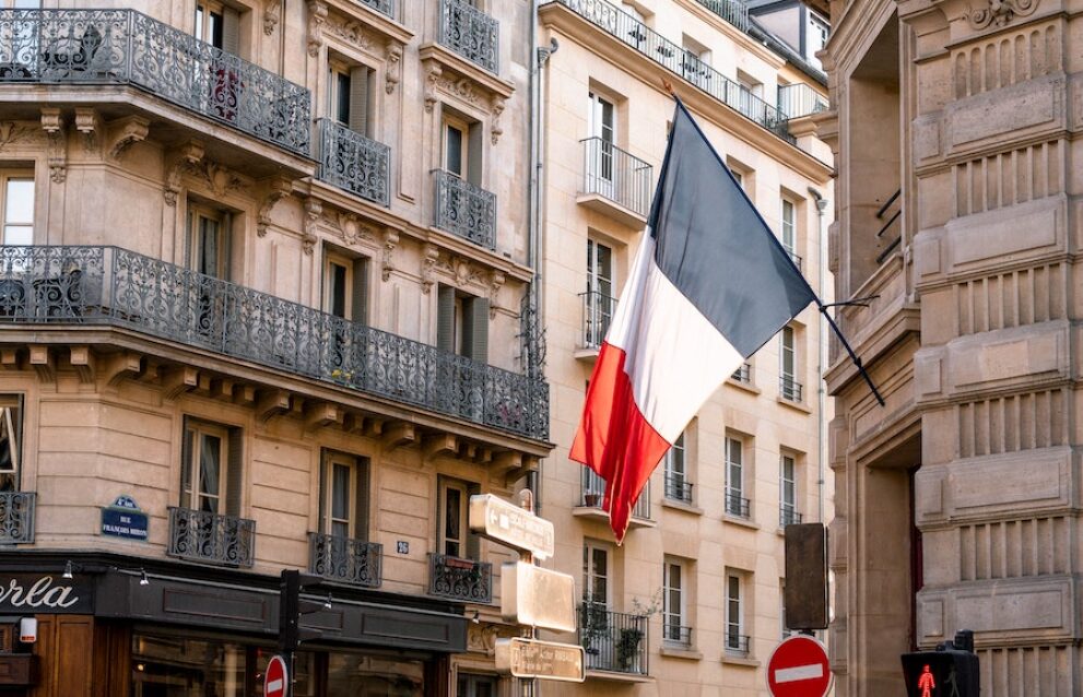 vlag van Frankrijk in Parijs
