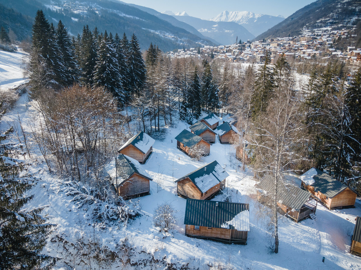 Huttopia winterchalets Franse Alpen Bozel