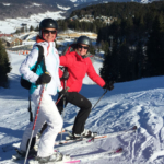 Carole en Josee skieen in de Jura