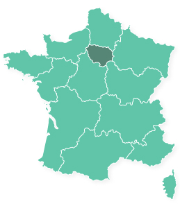 Kaart van een regio in Frankrijk