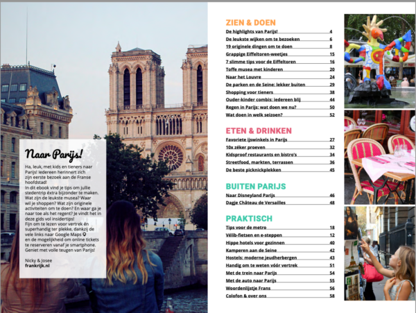 Parijs met Tieners ebook pagina Inhoudsopgave
