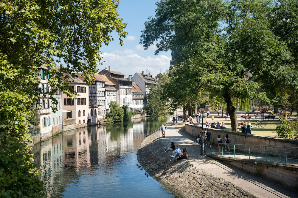 Straatsburg camping in de stad