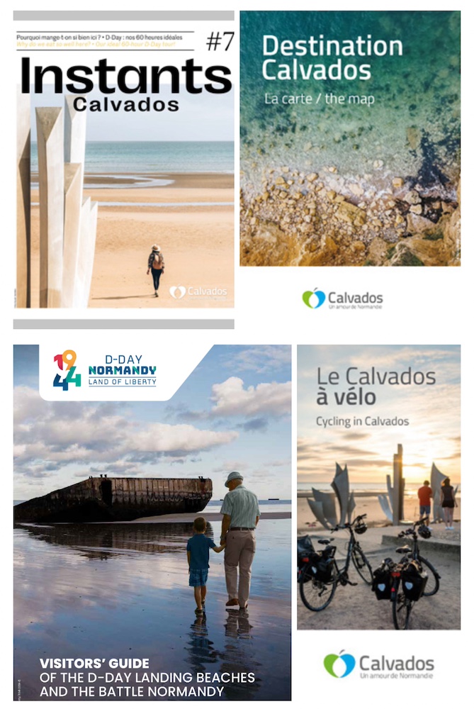 Brochures fietsmap D-Day en reisgids Calvados