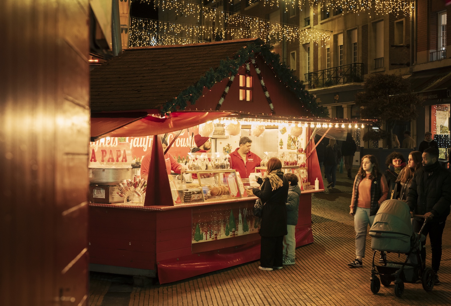 kerstmarkt van Amiens in Nord-Frankrijk