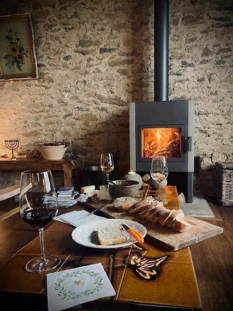 Gite La Vallee open haard in de Limousin