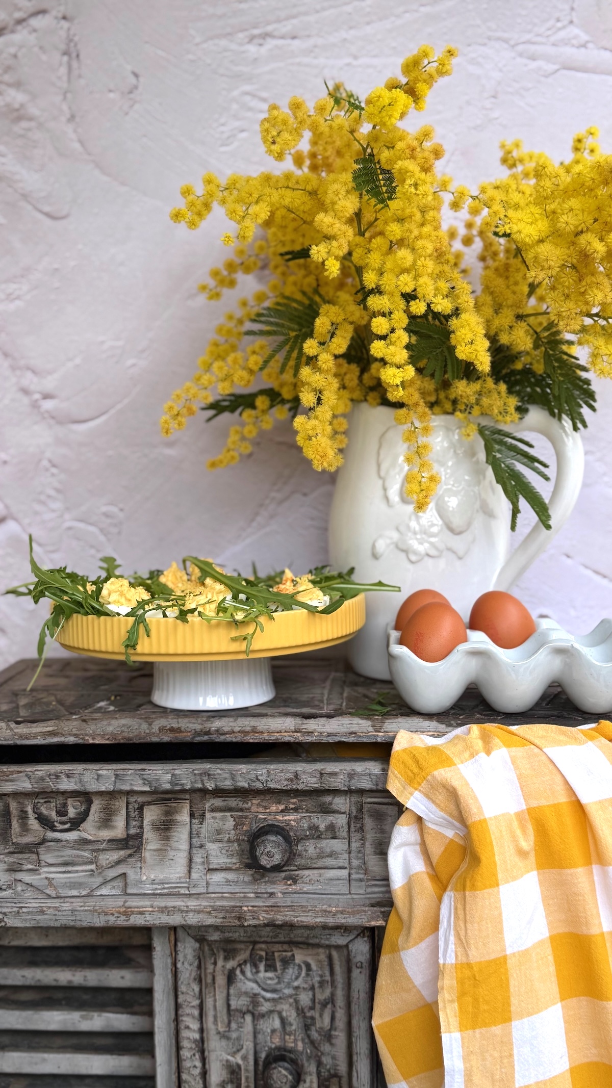 Oeufs mimosa gevulde eieren