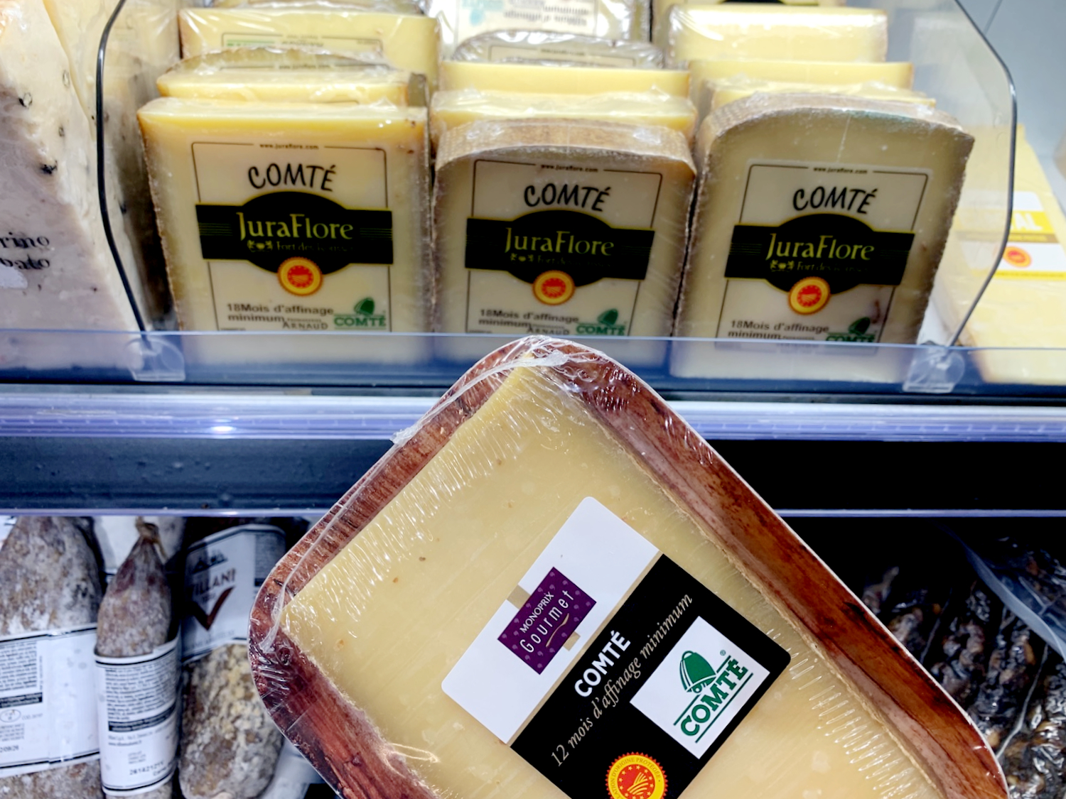 comté-kaas kopen in de Franse supermarkt